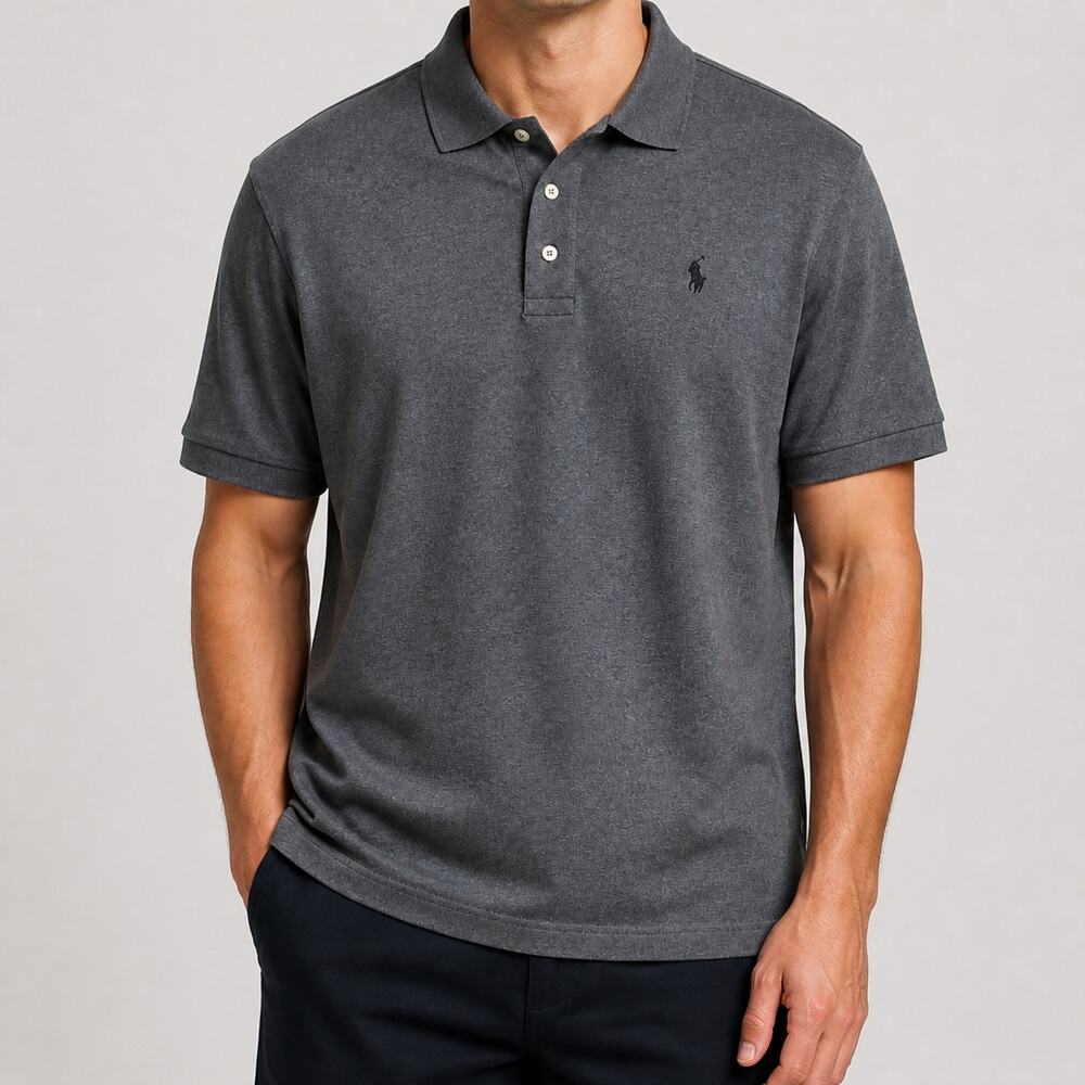 Polo Ralph Lauren Polo Shirt Mens XL Gray Classic Fit Short Sleeve Embroidered